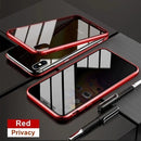 Capa temperada magnética Privacy Metal para iphone 15 14 13 12  e 11 Pro Max