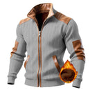 Jaqueta masculina Color Block Fleece com zíper