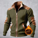 Jaqueta masculina Color Block Fleece com zíper
