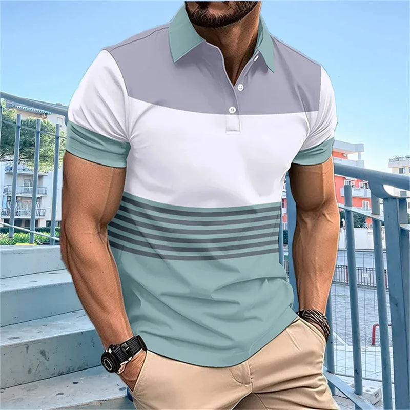 Nova camisa polo masculina Verão 2024