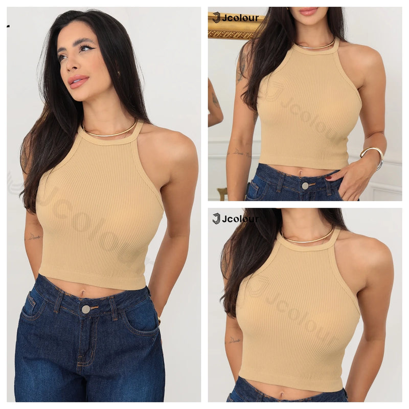 Kit 3 peças Regata Alça Fina ,Decote Blusa sem ombros