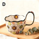 1pc Hand-Painted Floral Ceramic Mug with Handle, Microwave Safe, Insulated for Hot & Cold Drinks Coffee Cup