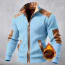 Jaqueta masculina Color Block Fleece com zíper