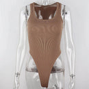 Bodysuit de malha sem mangas