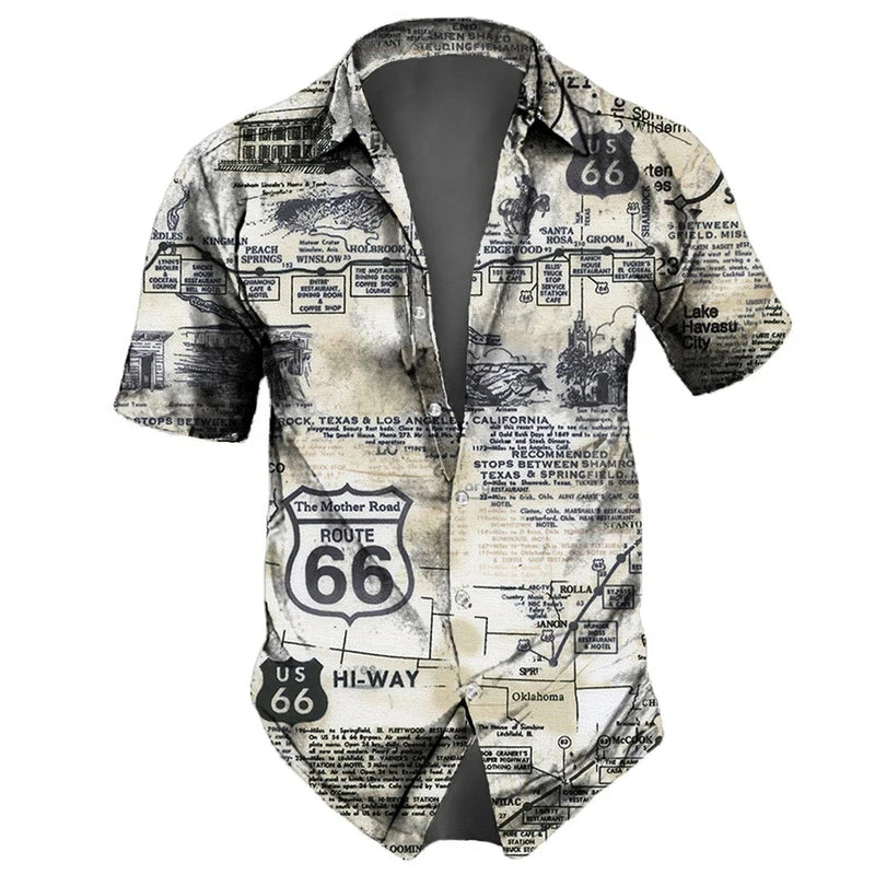 Camisa estampada Street Wear  masculina