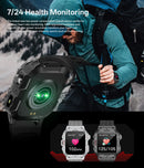 Novo xiaomi militar relógio inteligente masculino ip67 3atm esportes ao ar livre rastreador de fitness 
monitor saúde 1.44 Polegada chamada bluetooth smartwatch