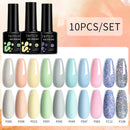 LILYCUTE 10Pcs/set Gel Unha Polonês