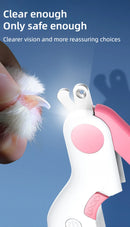 Cortador de unhas para cães e gatos com LED de segurança