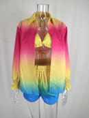 Conjunto três peças verão praia moda Feminino