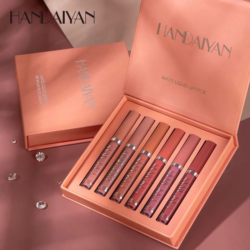 Kit com 6 batons gloss HANDAIYAN