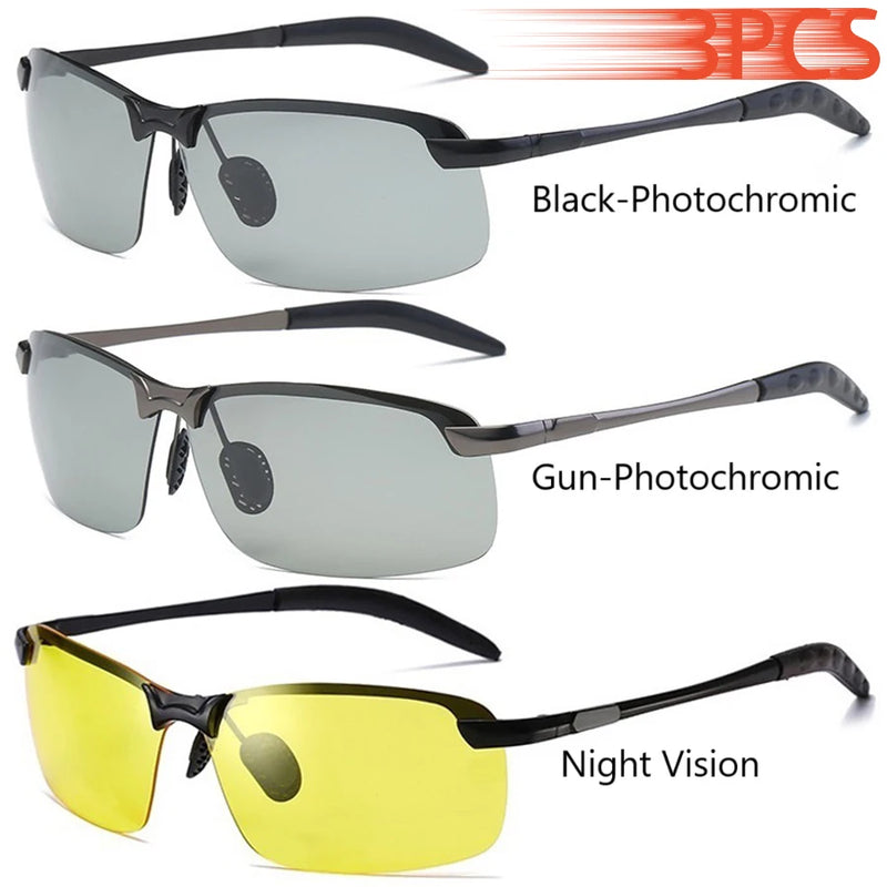 Óculos fotocromático masculino Night Vision. visão diurna e noturna, óculos UV400, condução e pesca