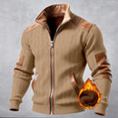 Jaqueta masculina Color Block Fleece com zíper