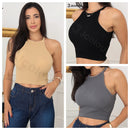 Kit 3 peças Regata Alça Fina ,Decote Blusa sem ombros