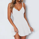 Vestido em decote V sem manga