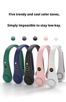 Rechargeable Electric Fan Digital Display Hanging Neck Fan Bladeless Design Electric Fan Bladeless Neckband Fan USB Rechargeable