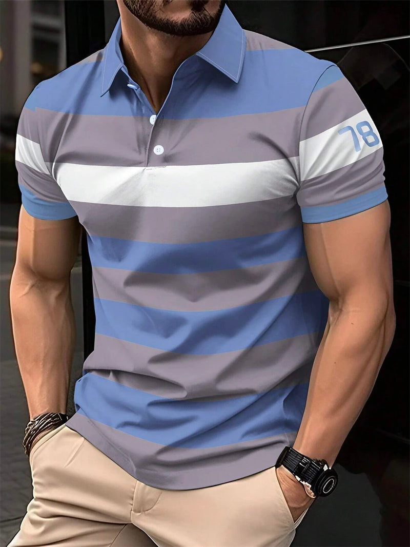 Nova camisa polo masculina Verão 2024