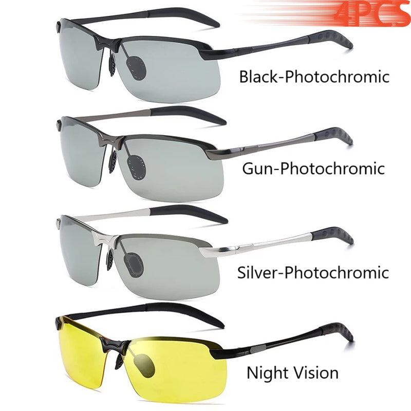 Óculos fotocromático masculino Night Vision. visão diurna e noturna, óculos UV400, condução e pesca