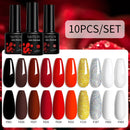 LILYCUTE 10Pcs/set Gel Unha Polonês