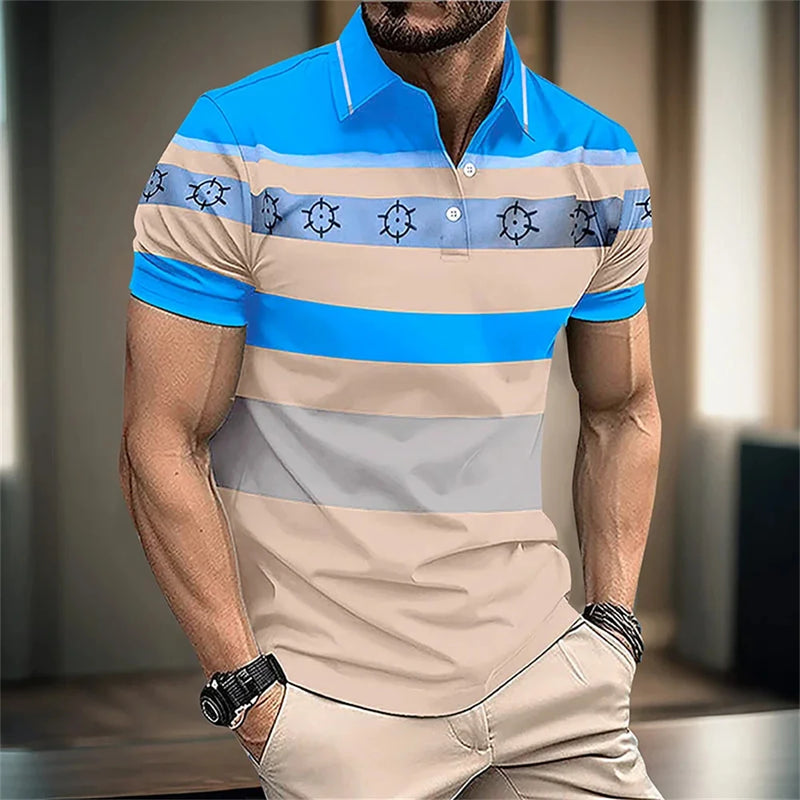 Nova camisa polo masculina Verão 2024