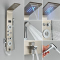 Painel de Chuveiro LED Luxo com Display de Temperatura – Aço Inox Premium