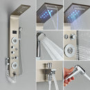 Painel de Chuveiro LED Luxo com Display de Temperatura – Aço Inox Premium