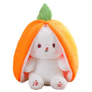 Coelho de Pelúcia Cosplay Morango Cenoura 18cm - Brinquedo Criativo que se Transforma em Fruta