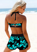 Maiô de duas peças. Regata e calça quadrada para as mulheres