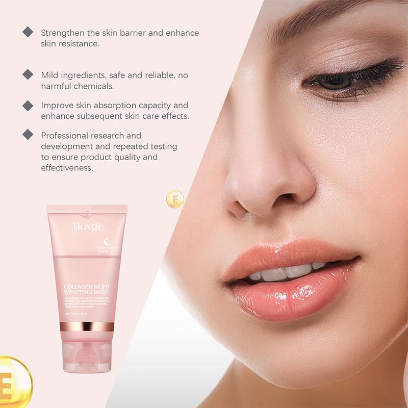 150ml máscara noturna de colágeno rejuvenesce a pele hidrata e  dá brilho  máscara facial coreana, peel-off