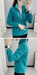 Jaqueta Feminina Fleece Espessada com Capuz | Outono Inverno