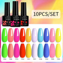 LILYCUTE 10Pcs/set Gel Unha Polonês