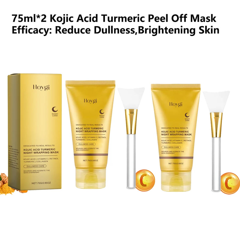 Máscara facial de colágeno + ácido kójico cúrcuma máscara antienvelhecimento. Nutre a pele e dá brilho.