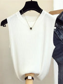 Blusa pulôver feminino sem manga