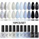 LILYCUTE 10Pcs/set Gel Unha Polonês