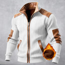 Jaqueta masculina Color Block Fleece com zíper