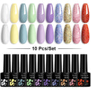 LILYCUTE 10Pcs/set Gel Unha Polonês