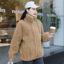 Casaco Feminino Pelúcia Dupla Gola Alta com Zíper | Inverno