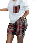 Conjunto Feminino Estampado — Blusa Manga Curta + Shorts com Bolsos